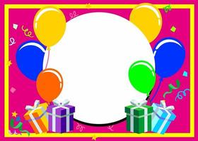 Happy Birthday typography frame vector