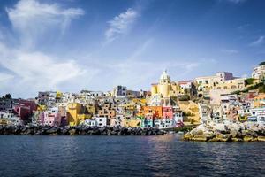 Procida, colorful island in the Mediterranean Sea Coast, Naples, Italy photo