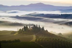 beautiful, misty morning in Tuscany