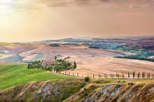 Tuscan summer on the fields in the beautiful view