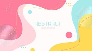 Abstract Flat Dynamic Colorful Fluid Shapes Background vector