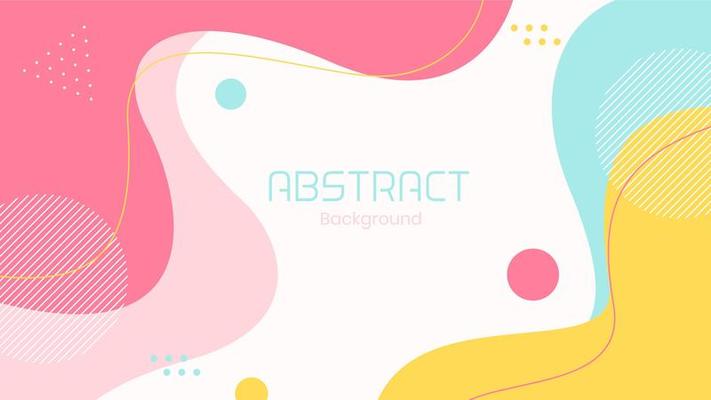 Abstract Flat Dynamic Colorful Fluid Shapes Background