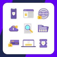 Simple Cyber Security Icon Collection vector