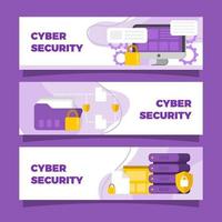 Simple Cyber Security Day Banner Collection vector