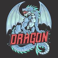 Dragon full body with text vector