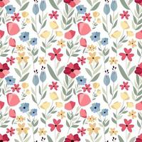 Hand Drawn Flower Seamless Pattern vector