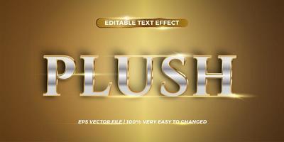 Plus metallic editable text effect vector