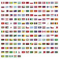 Rectangle flags of the world collection vector