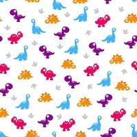 Hand drawn cute dinosaurs pattern vector