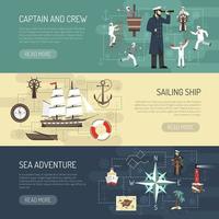 Sailing and nautical template banner set vector