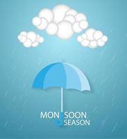 cartel de banner con diseño de temporada de monzones vector