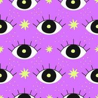 Colorful pattern with eyes on pink vector