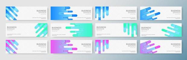 Set of modern business banners with round shapes vector