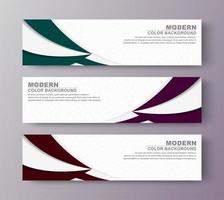 Set of modern business banners with waves vector