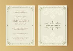 invitación de boda retro sobre fondo blanco vector