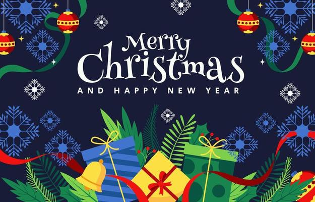 Christmas and New Year Festive Background