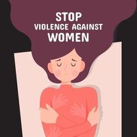 ayudar a reprimir la violencia contra la mujer vector