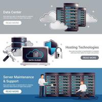 Data center template banner set vector