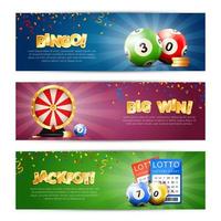 Lottery template banner set vector