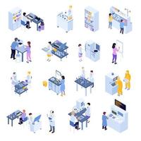 Isometric science icon set vector