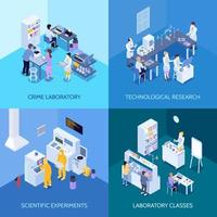 conjunto de composición de laboratorio isométrica vector