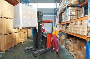 distribution in warehouse with forklift