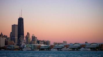 Skyscrapers at sunset photo