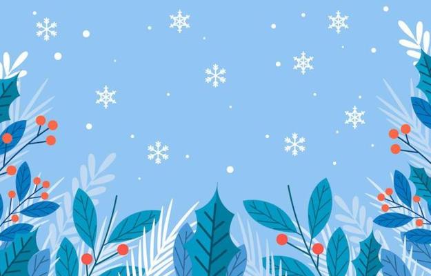 Winter Season Floral Background