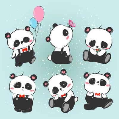 Baby Panda Vector Art, Icons, and Graphics for Free Download