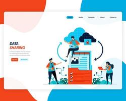 Data sharing landing page vector