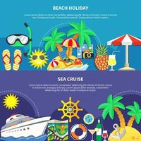 Vacation and travelling template banner set vector