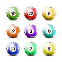 Pool ball set with numbers vector