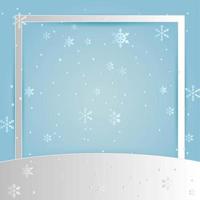 Christmas frame design with snowflakes and copy space vector