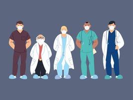 Healthcare workers, doctors and nurses vector