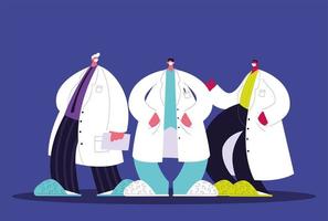 Male doctors standing. Medical team vector