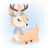 Deer with bouquet vector