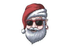 Hipster man wearing a Santa hat for Christmas vector