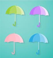 Set of colorful umbrellas vector