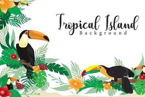 tucán pájaro isla tropical diseño de verano vector