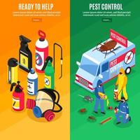 Isometric pest control vertical template banner set vector