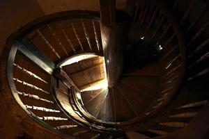old wooden spiral staircase photo