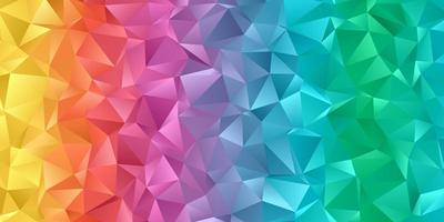 Rainbow colored low poly banner vector