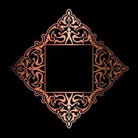 Decorative gold frame design in gold and black vector