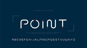 Minimalist point alphabet of letters and dots vector