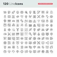 conjunto de iconos de línea para diseño gráfico, diseño web, desarrollo vector