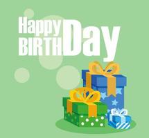 Happy birthday card with gift boxes vector