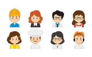 Set Of Variety of Worker Avatars vector