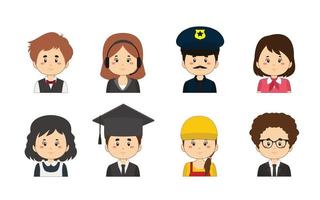 Set Of Worker Avatars vector