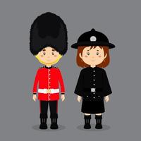 personajes con traje nacional británico vector