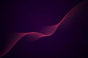 Minimal abstract pink wave on dark background. vector